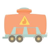 Railroad tank icon, cartoon style vector