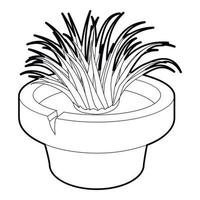 Home plant icon, outline style vector