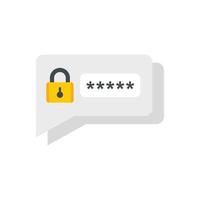 Sms authentication icon flat isolated vector