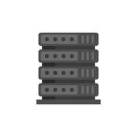 Server rack icon flat isolated vector