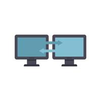 Monitor remote control icon flat isolated vector
