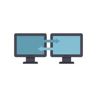 Monitor remote control icon flat isolated vector