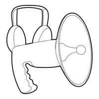 Loudspeaker icon, outline style vector