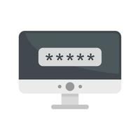 Pc login authentication icon flat isolated vector