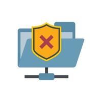 Folder access authentication icon flat isolated vector