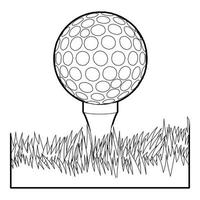 icono de pelota de golf, estilo de contorno vector