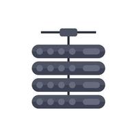 Server center connection icon flat isolated vector