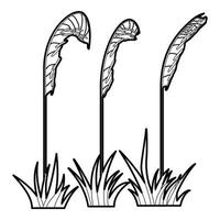Three plants icon, outline style vector