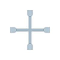 Cross tire key icon flat isolated vector
