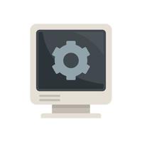 Fix pc system icon flat isolated vector