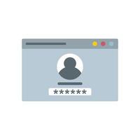 Web authentication icon flat isolated vector