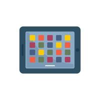 icono de sistema de tableta vector aislado plano