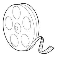 Reel icon, outline style vector