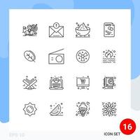 16 Universal Outline Signs Symbols of gdpr eu sent data mashed Editable Vector Design Elements