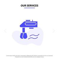 Our Services Mixer Kitchen Manual Blender Solid Glyph Icon Web card Template vector