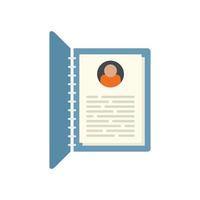 Personal information form icon flat isolated vector