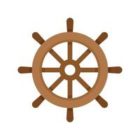 icono de rueda de barco de navegación vector aislado plano