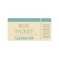 Paper bus ticket icon flat isolated vector