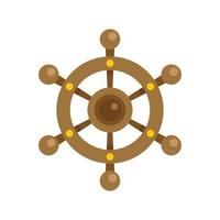 Travel ship wheel icon flat isolated vector