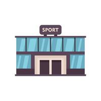 Sport gym building icon flat isolated vector