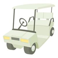 Golf car icon, cartoon style vector