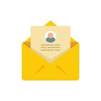 Personal information mail icon flat isolated vector