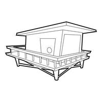 Stilt house icon, outline style vector