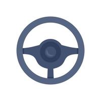 Driver steering wheel icon flat isolated vector