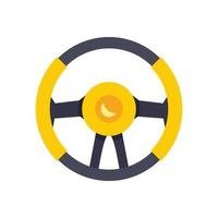 Leather steering wheel icon flat isolated vector