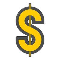 Dollar icon, cartoon style vector