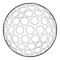 icono de pelota de golf, estilo de contorno vector