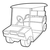 icono de coche de golf, estilo de contorno vector