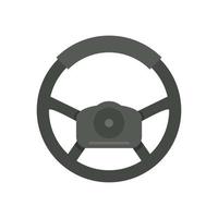 Control steering wheel icon flat isolated vector