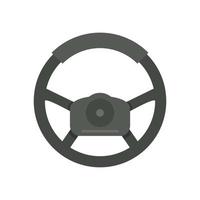 Control steering wheel icon flat isolated vector