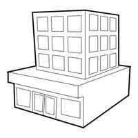 Building icon, outline style vector