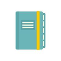 Office manager closed notebook icon flat isolated vector