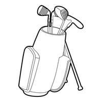 icono de bolsa de golf, estilo de esquema vector