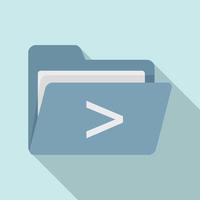 Coding folder icon flat vector. Computer code file vector