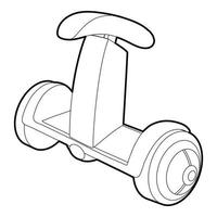 icono de segway ecológico, estilo de esquema vector