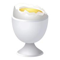 Boiled egg icon cartoon vector. Broken eggshell vector