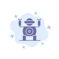 Robot Technology Toy Blue Icon on Abstract Cloud Background vector