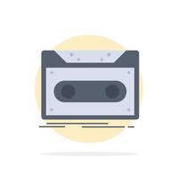 Cassette demo record tape record Flat Color Icon Vector