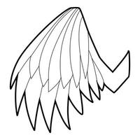 Angelic wing icon, outline style vector