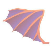 Dragon wing icon, cartoon style vector