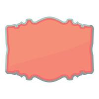 Shaped label icon, cartoon style vector