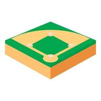 Baseball field icon, cartoon style vector