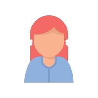 Depressed girl icon flat isolated vector