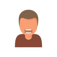 Angry man icon flat isolated vector