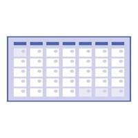 Work calendar icon cartoon vector. Monthly schedule vector