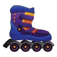 Blue roller skates icon cartoon vector. Professional equipment vector